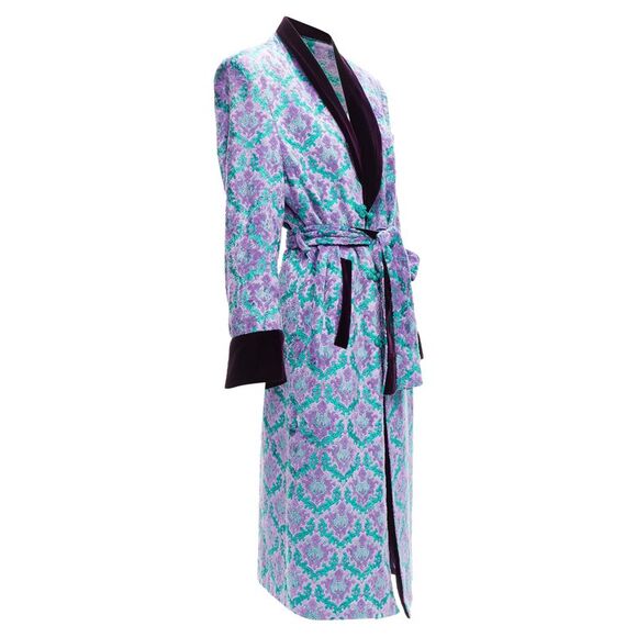 Gvgv tapestry jacquard velvet belted robe coat - Picture 4 of 6